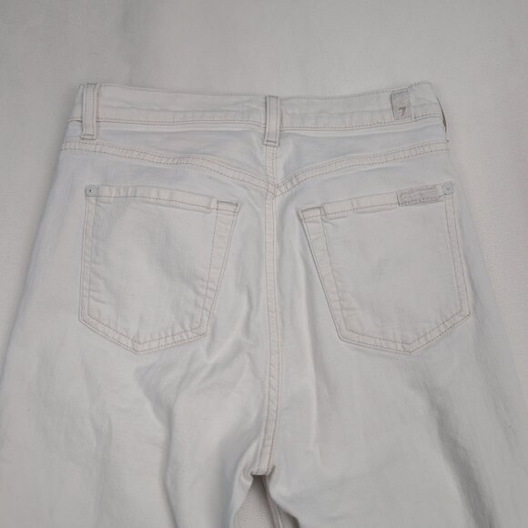 7 For All Mankind White Flare Wide Leg Jeans Sz 25 - Picture 8 of 12